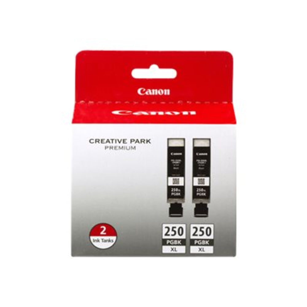 Canon PGI-250XL Black High-Yield Ink Tanks, Pack Of 2, 6432B001