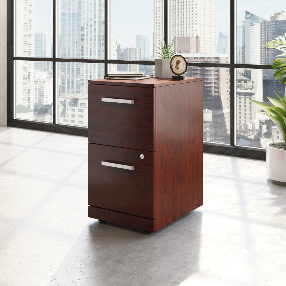 Sauder Affirm Commercial 20inD Vertical 2-Drawer Mobile Pedestal File Cabinet, Classic Cherry