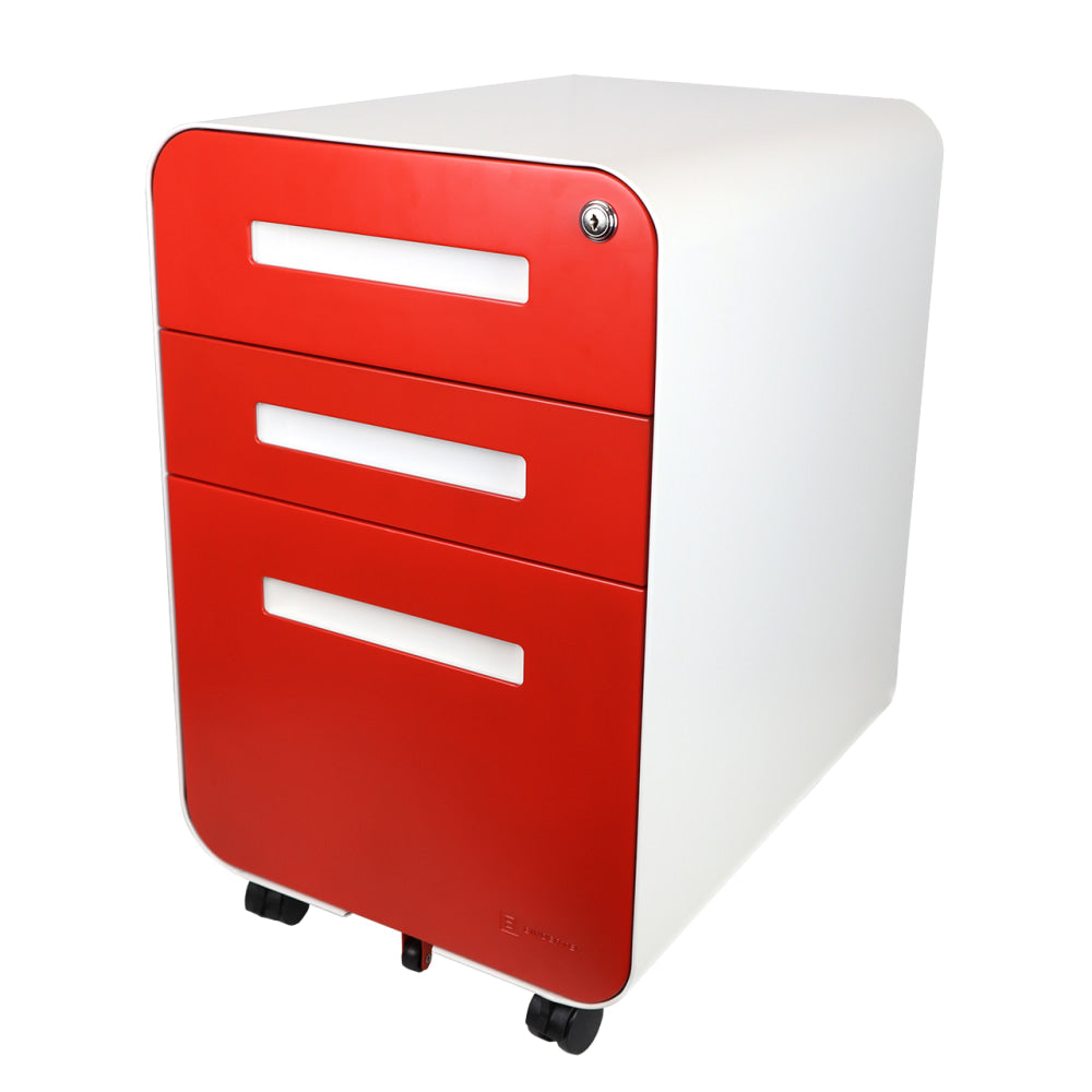 Bindertek Glide 20inD Vertical 3-Drawer File Cabinet, Red