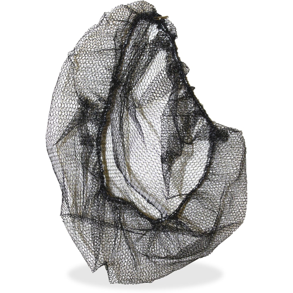 Genuine Joe Black Nylon Hair Net - Recommended for: Food Handling, Food Processing - Large Size - 21in Stretched Diameter - Contaminant Protection - Nylon - Black - Comfortable, Lightweight, Durable, Tear Resistant - 100 / Pack