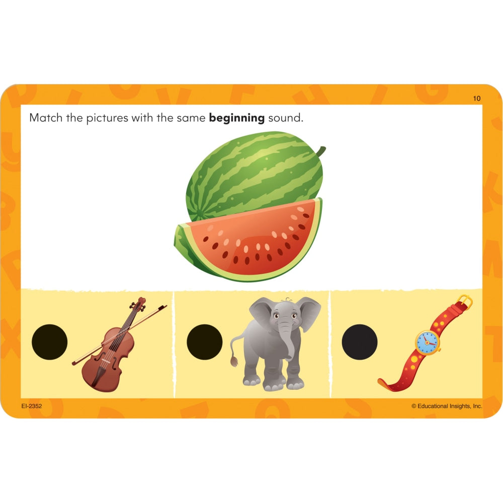 Educational Insights Hot Dots Jr. Beginning Phonics Card Set, 6 1/2in x 4 1/2in, Pre- K - Grade 2