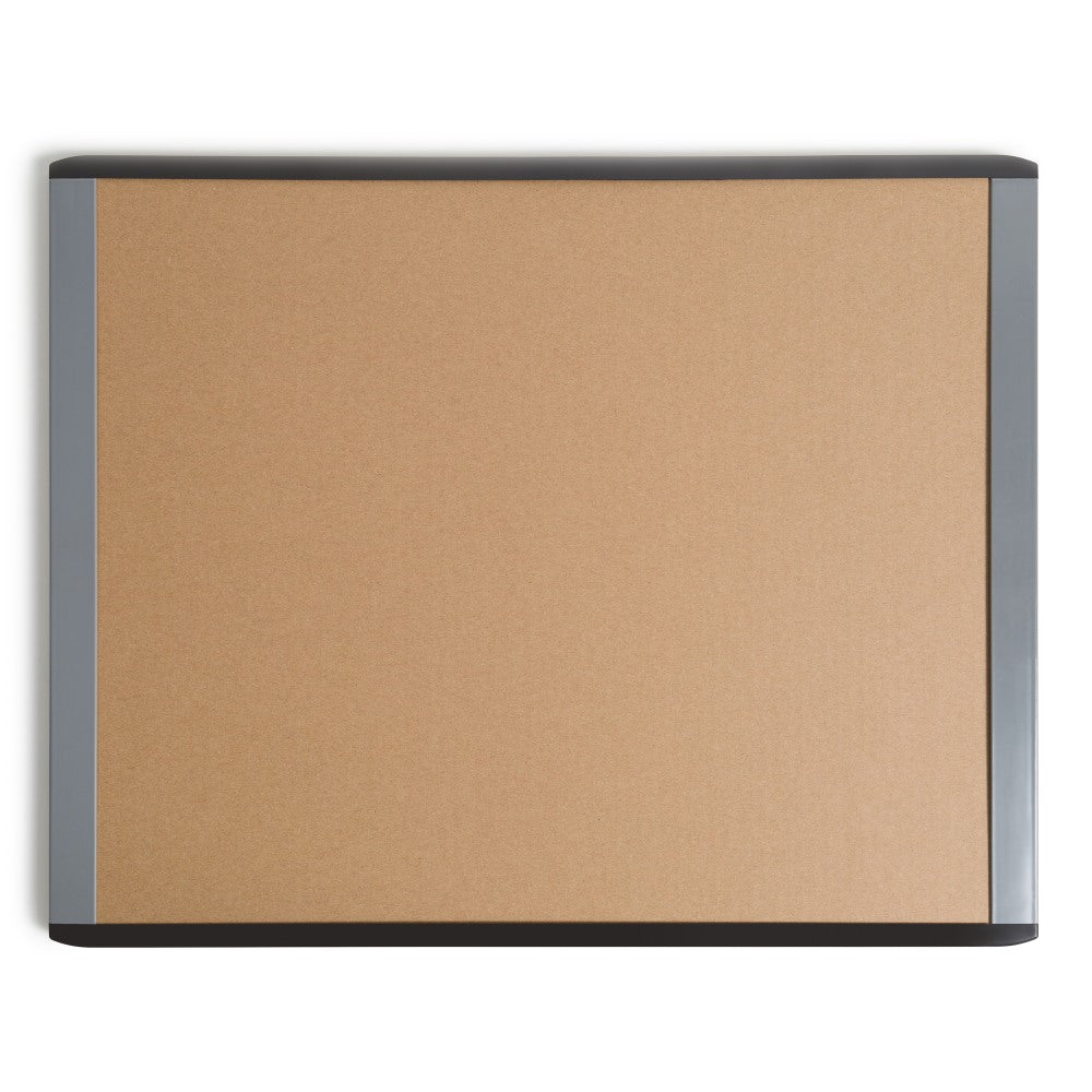 U Brands Mod Cork Bulletin Board, 16in x 20in, Natural, Gray Plastic Frame