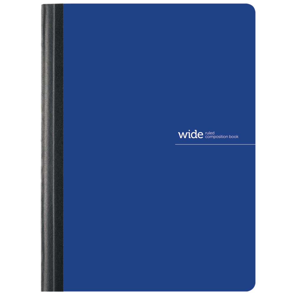 Office Depot Brand Poly Composition Book, 7-1/4in x 9-3/4in, Wide Ruled, 80 Sheets, Blue