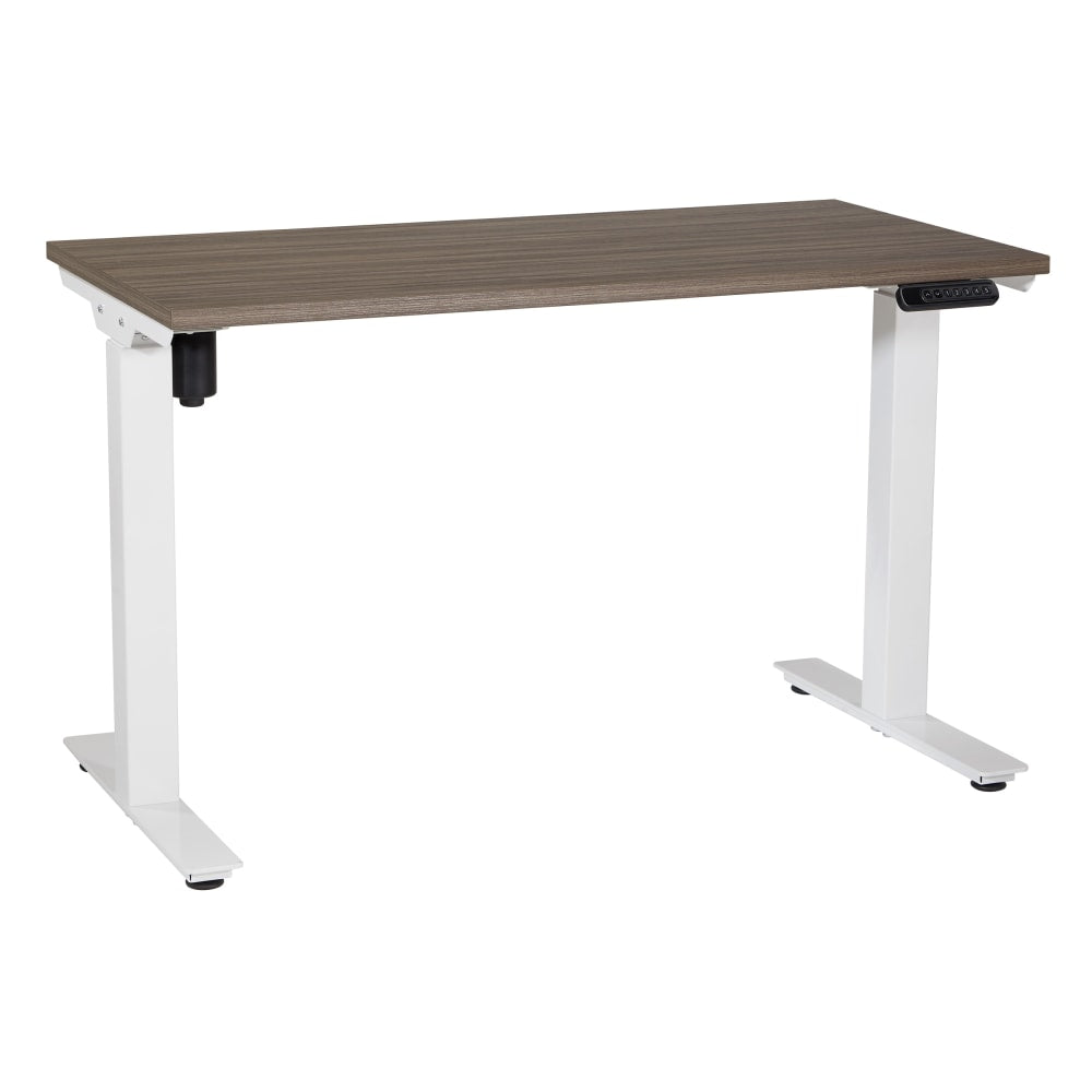 Office Star Pro Line II Prado 2-Stage 1-Motor Height-Adjustable Table, 47in x 47-3/4in, Urban Walnut/White