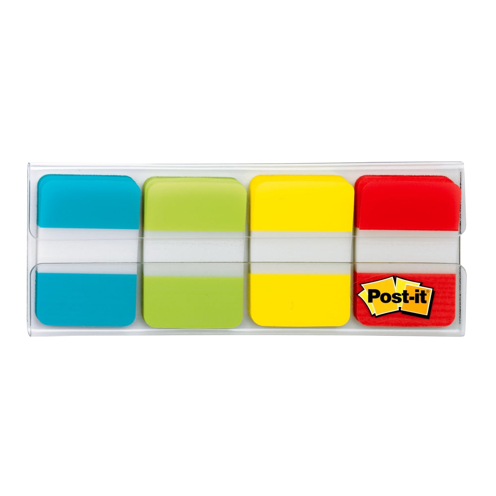 Post-it Tabs With On-The-Go Dispenser, 1in, Assorted Colors (686-ALYR1IN), Pack Of 88 Tabs; Aqua,Lime,Yellow,Red