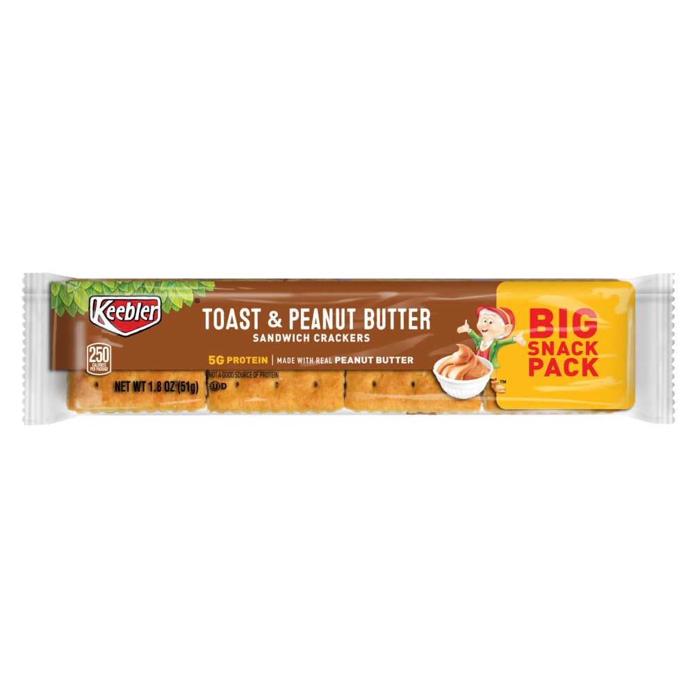 Keebler Sandwich Crackers, Toast And Peanut Butter, 1.8 Oz, Box Of 12