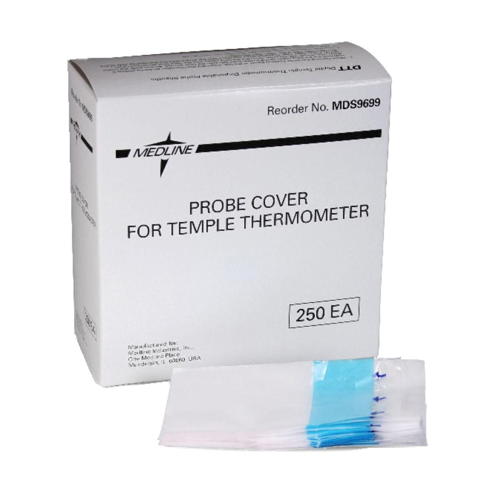 Medline MDS9699 Temple Thermometers Probe Covers, Box Of 250