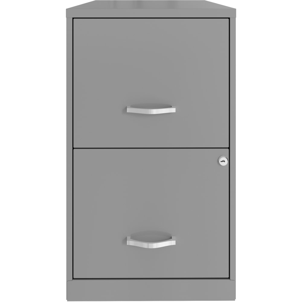 Realspace SOHO Smart 18inD Vertical 2-Drawer File Cabinet, Silver