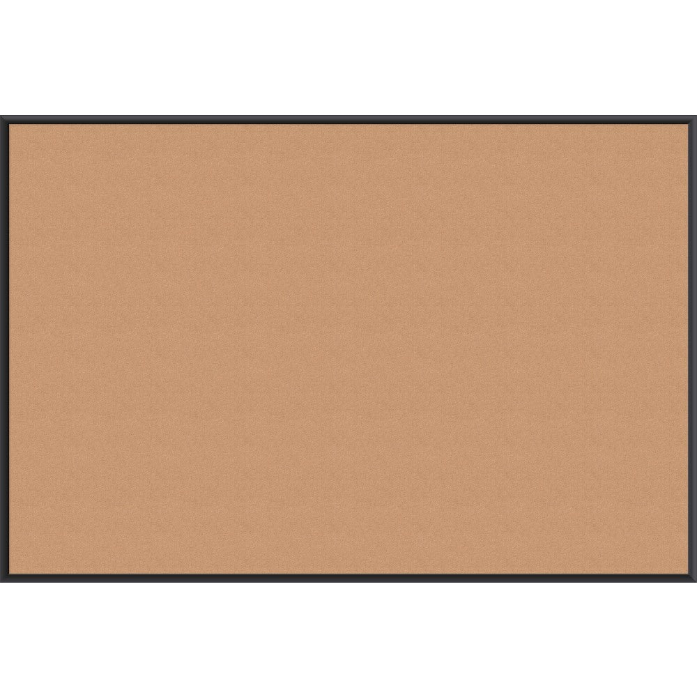 U Brands Cork Bulletin Board, 70in x 47in, Black Aluminum Frame