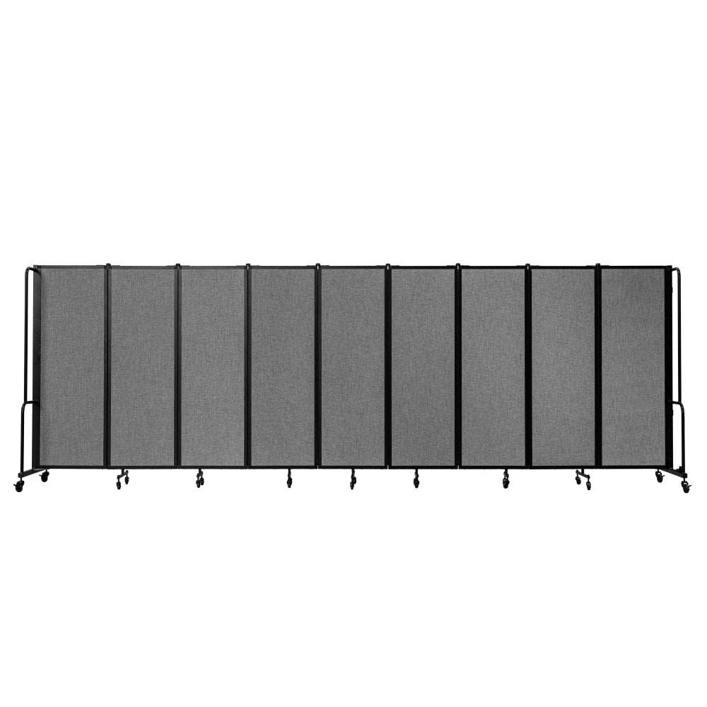 National Public Seating Room Divider, 3-Section, 72inH x 27inW x 210inD, Gray