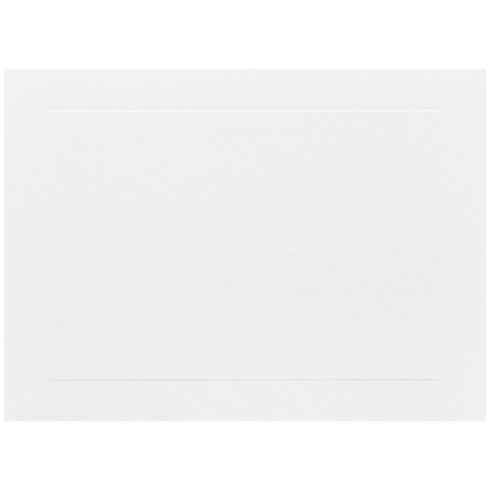 JAM Paper Blank Note Cards, Panel Border, 5 1/8in x 7in, White, Pack Of 100