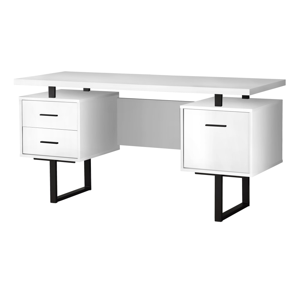 Monarch Specialties Violet 60inW Computer Desk, White/Black