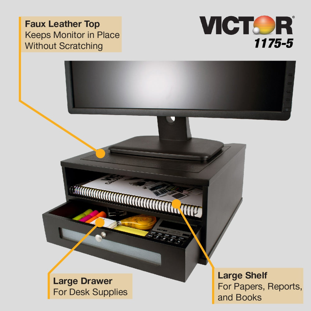 Victor Midnight Black Collection Monitor Riser