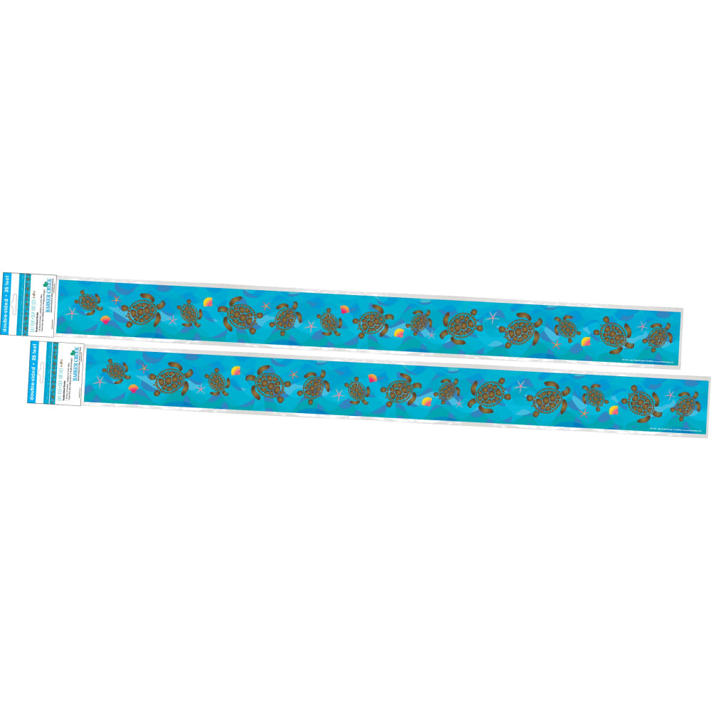 Barker Creek Double-Sided Straight-Edge Border Strips, Kai Ola Sea Turtles, 3in x 35in, Set Of 24 Strips