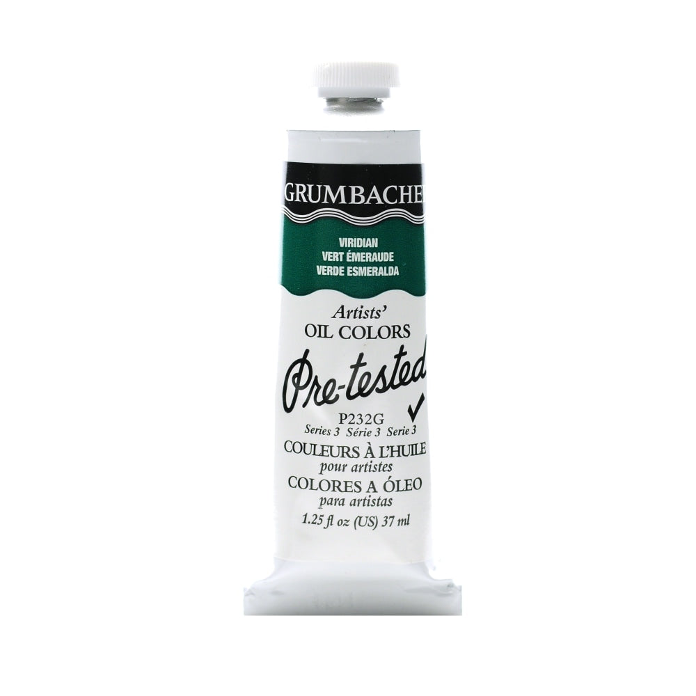 Grumbacher P232 Pre-Tested Artists Oil Colors, 1.25 Oz, Viridian, Pack Of 2