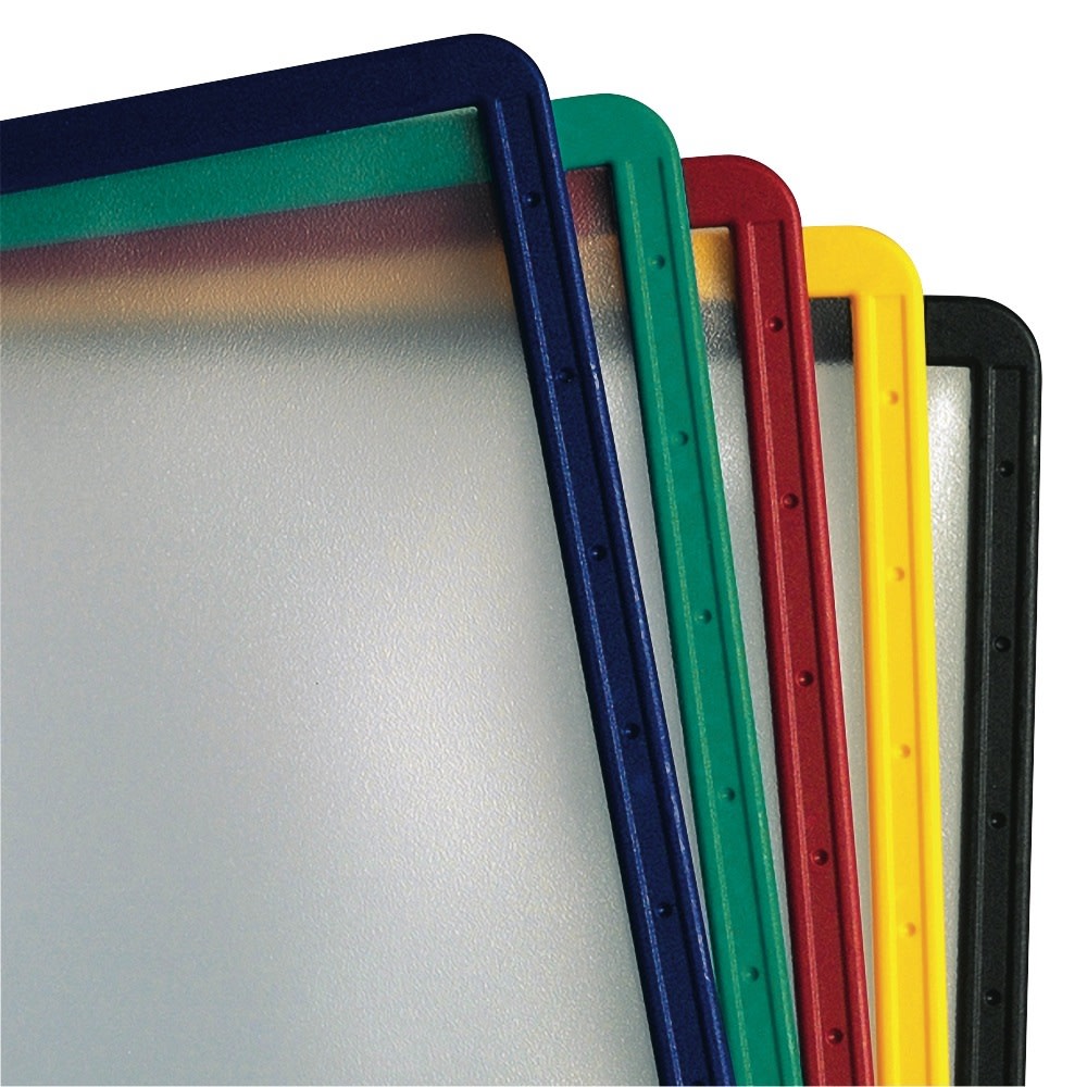 Durable InstaView Desktop Reference Replacement Sleeves, Assorted Colors, Pack Of 5