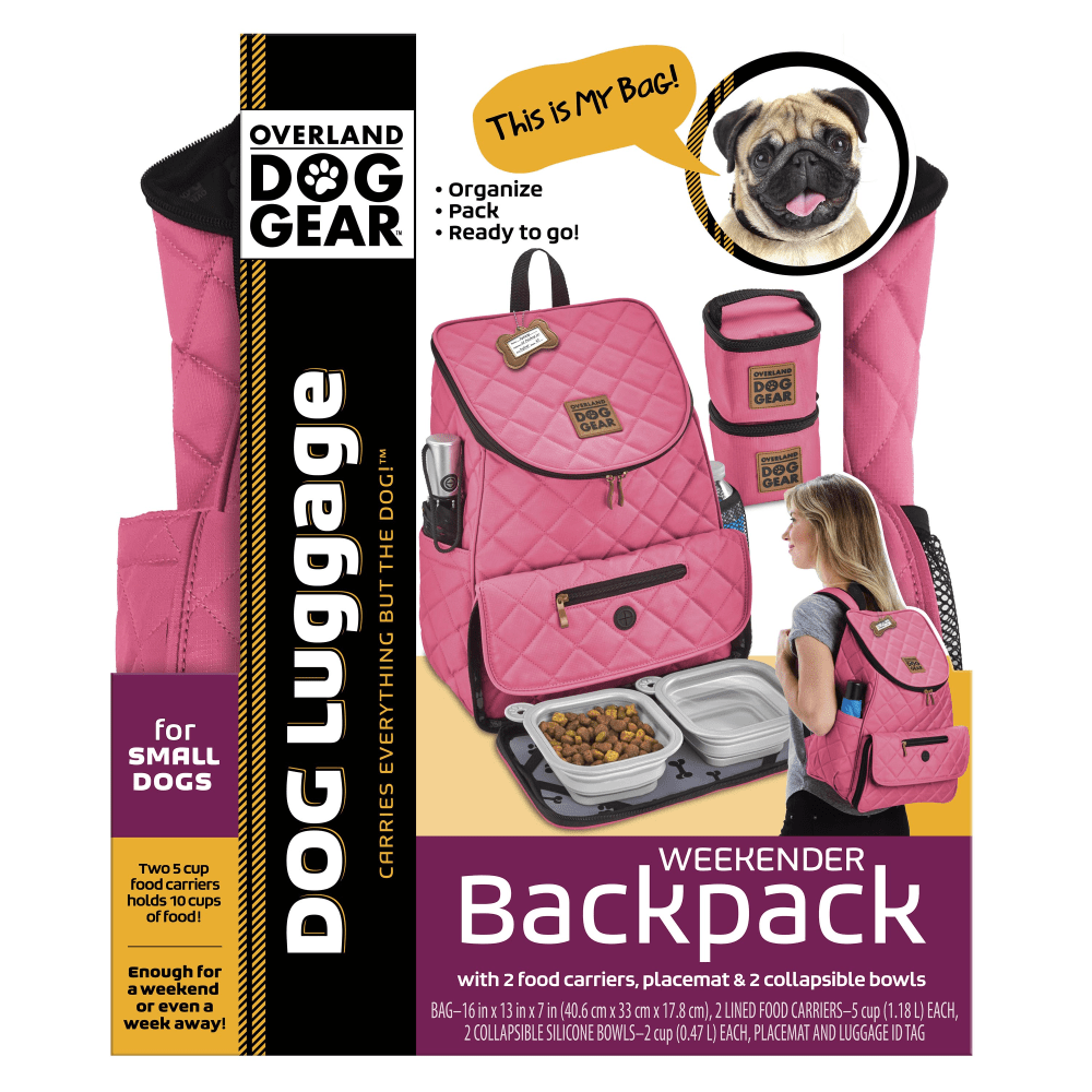 Overland Dog Gear Weekender Backpack, Pink