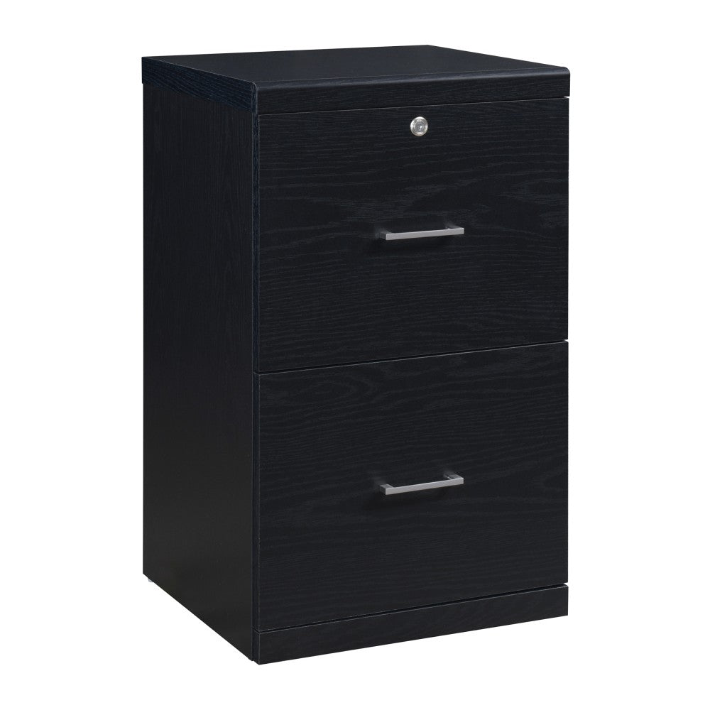 Office Star Alpine 17inD Vertical 2-Drawer File Cabinet With Lockdowel Fastening System, Black