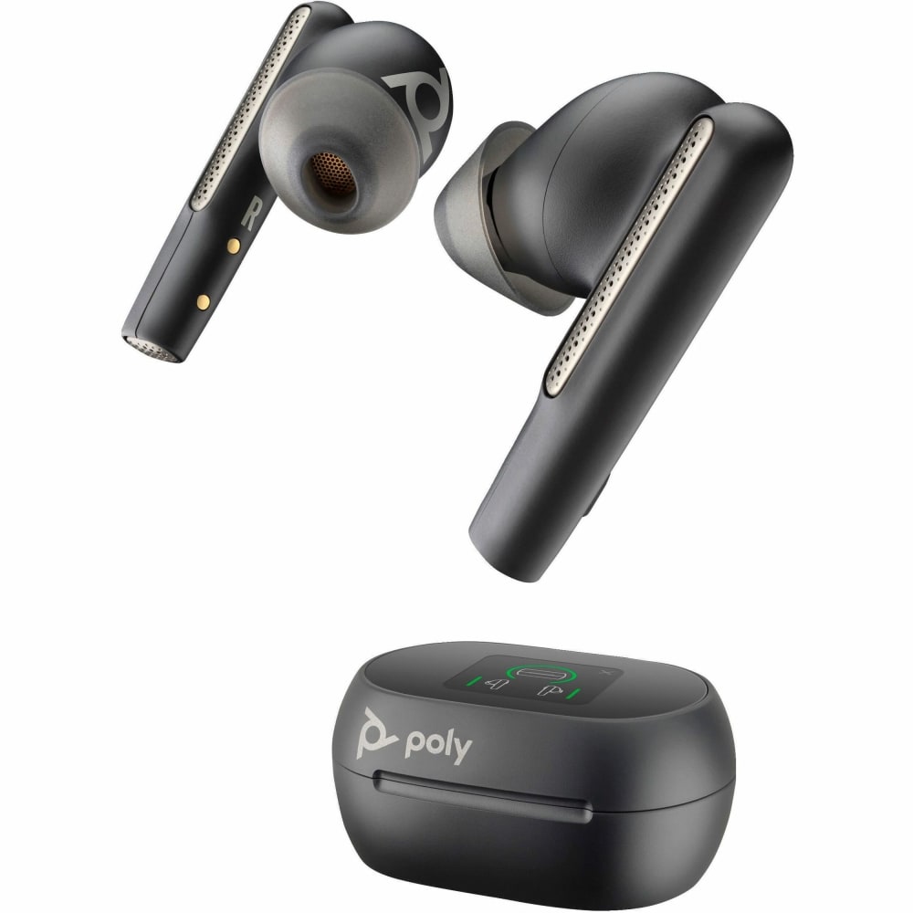 Poly Voyager Free 60+ UC Earset - Siri, Google Assistant - Stereo - True Wireless - Bluetooth - 98.4 ft - 20 Hz - 20 kHz - Earbud - Binaural - In-ear - Carbon Black