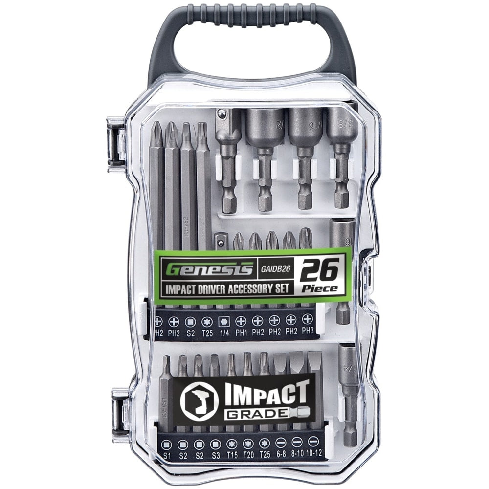 Genesis 26-Piece Impact Driver Accessory Set - Driver Bit: 1.70in Length