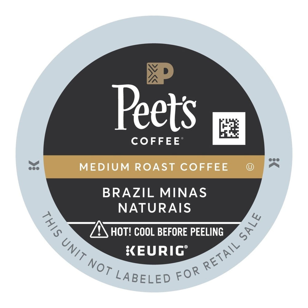 Peets Coffee & Tea Single-Serve Coffee K-Cup, Brazil Minas Naturais, Carton Of 22