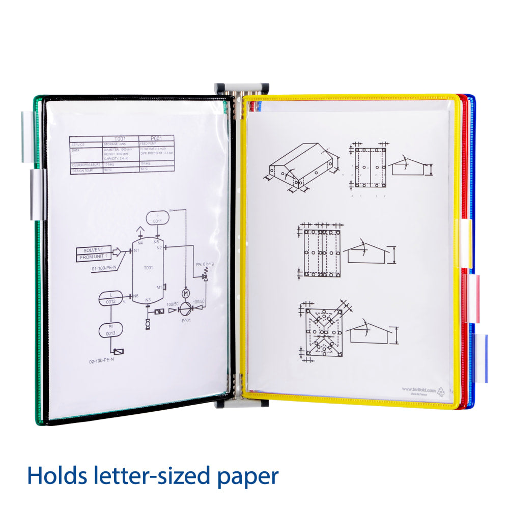 Tarifold Magnetic Wall Reference System With 5 Pockets, Letter-Size, Assorted Colors