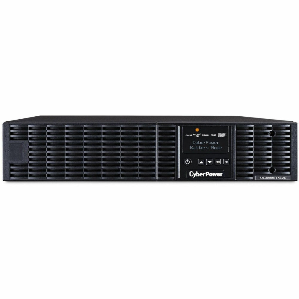 CyberPower OL3000RTXL2UN Smart App Online UPS Systems - 3000VA/2700W, 100 - 125 VAC, NEMA L5-30P, 2U, Rack / Tower, Sine Wave, 7 Outlets, LCD, PowerPanel Business, $400000 CEG, 3YR Warranty