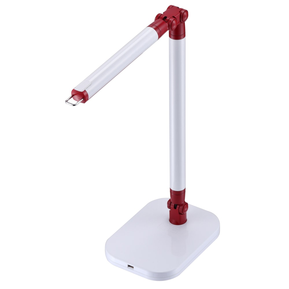 BLACK+DECKER PureOptics Exalt Bar LED Clamp-On Desk Lamp, Adjustable, 19inH, Red/White