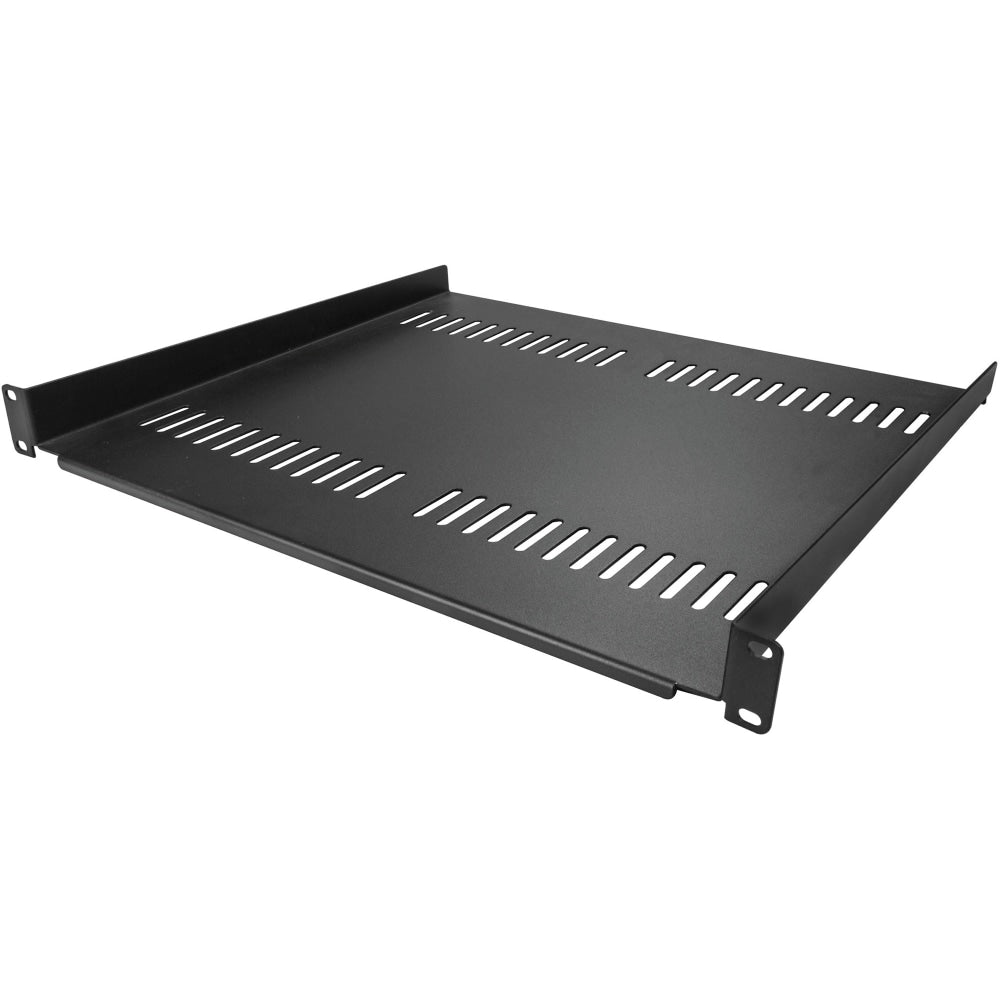 StarTech.com 1U Vented Server Rack Cabinet Shelf - Fixed 16in Deep Cantilever Rackmount Tray for 19in Data/AV/Network Enclosure w/Cage Nuts