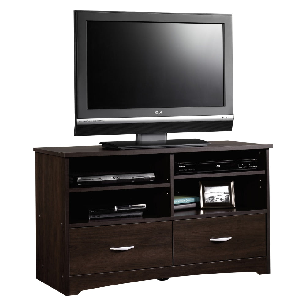 Sauder Beginnings TV Stand For 46in TVs, 24-1/8inH x 41-5/8inW x 16-1/8inD, Cinnamon Cherry