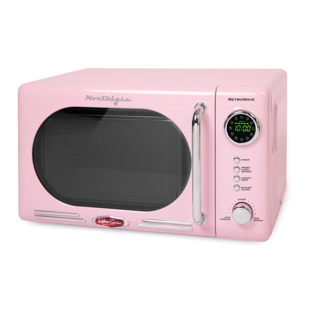 Nostalgia NRMO7PK6A Retro Microwave, 0.7 Cu. Ft., Pink