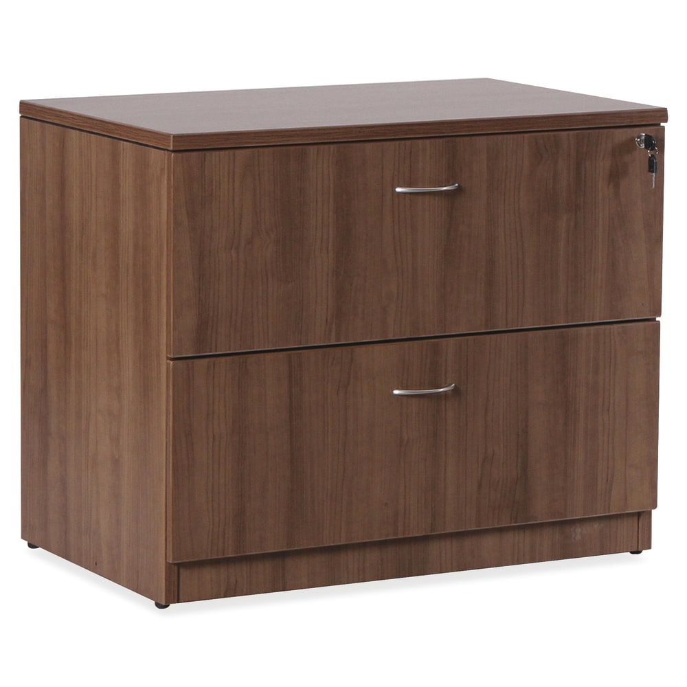 Lorell Essentials 36inW x 22inD Lateral 2-Drawer File Cabinet, Walnut