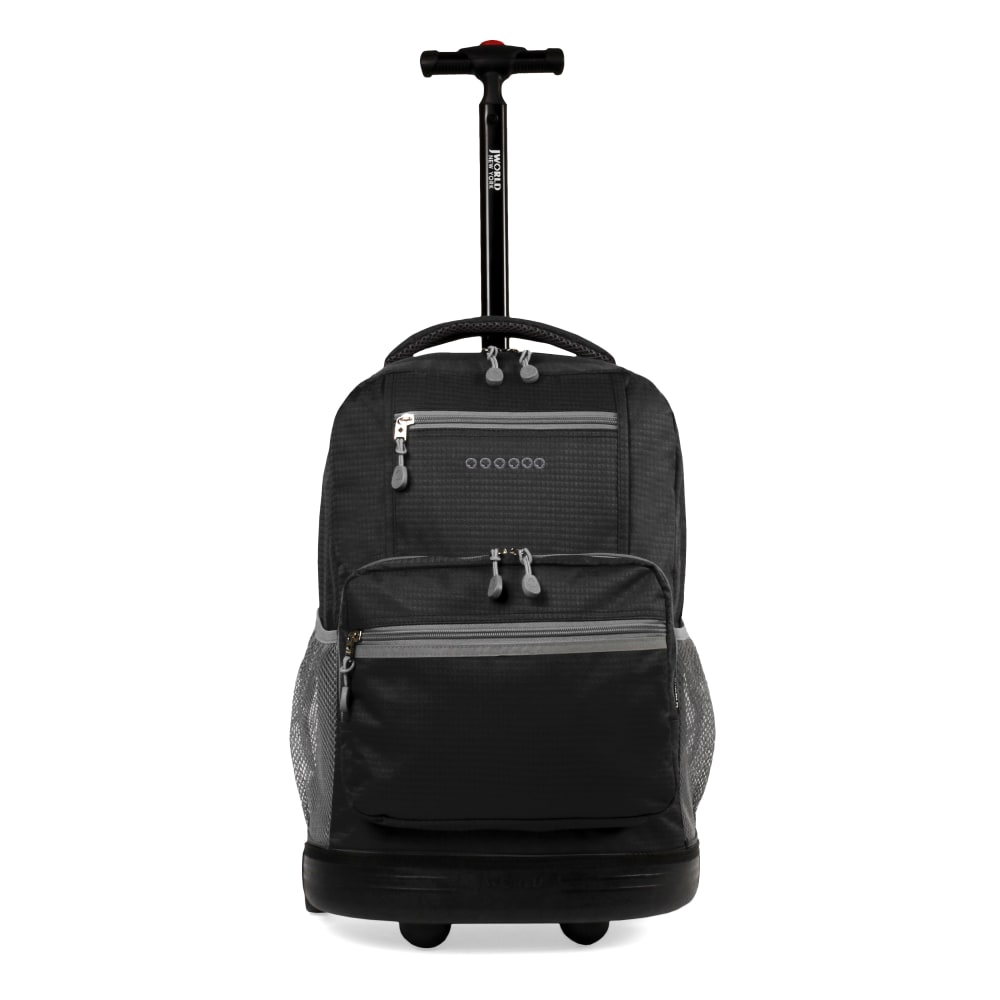 J World Sunlight Rolling Backpack, Black/Gray