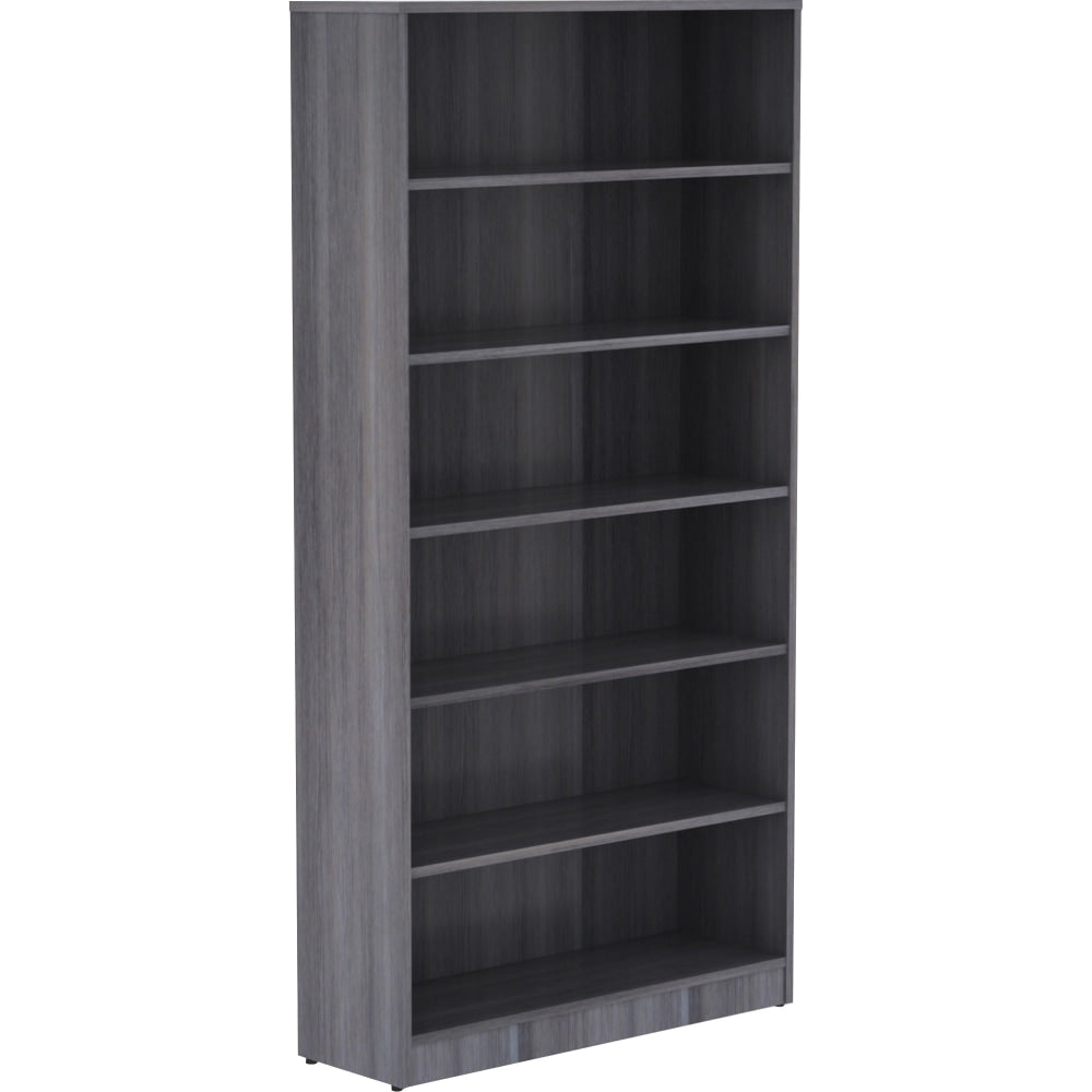 Lorell 72inH 6-Shelf Bookcase, Weathered Charcoal