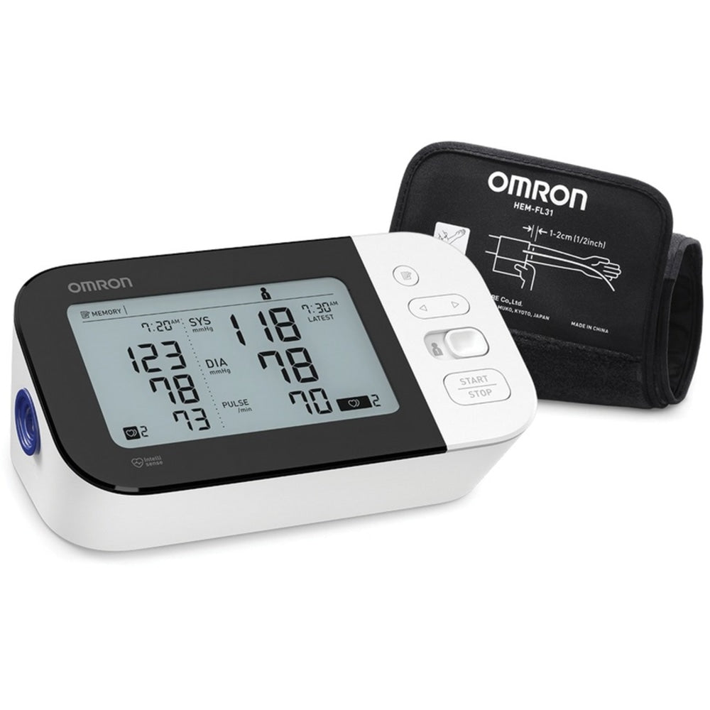 Omron 7 Series Wireless Upper Arm Blood Pressure Monitor - For Blood Pressure - Irregular Heartbeat Detection, LCD Display, Memory Storage