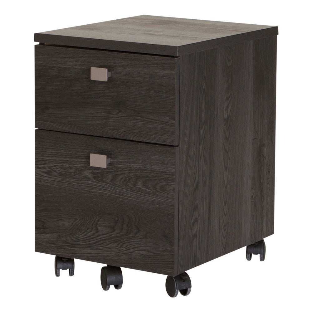 South Shore Interface 19inD Vertical 2-Drawer Mobile File Cabinet, Gray Oak