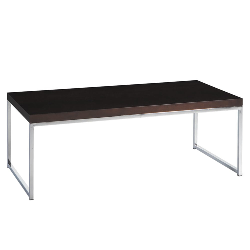 Ave Six Wall Street Coffee Table, Chrome/Espresso