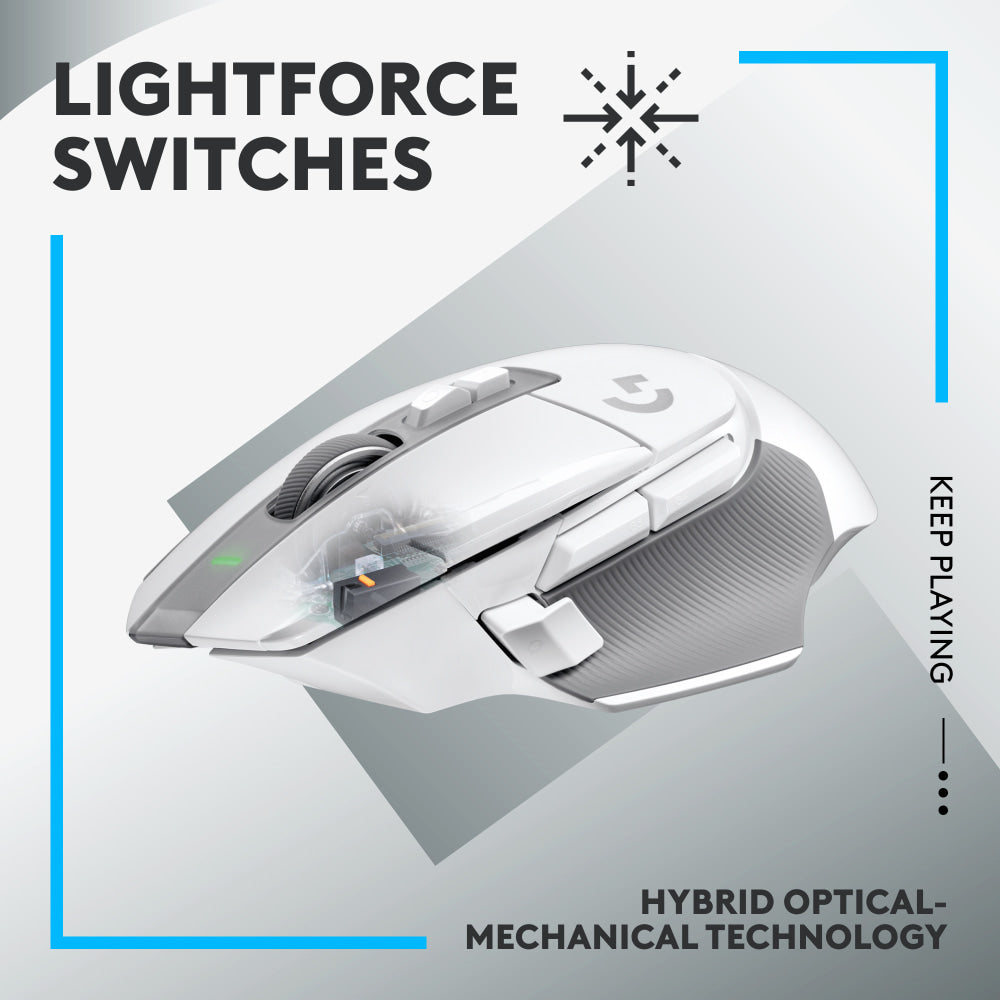 Logitech G LIGHTSPEED G502 X Gaming Mouse - Optical - Wireless - White - USB - 25600 dpi - Scroll Wheel