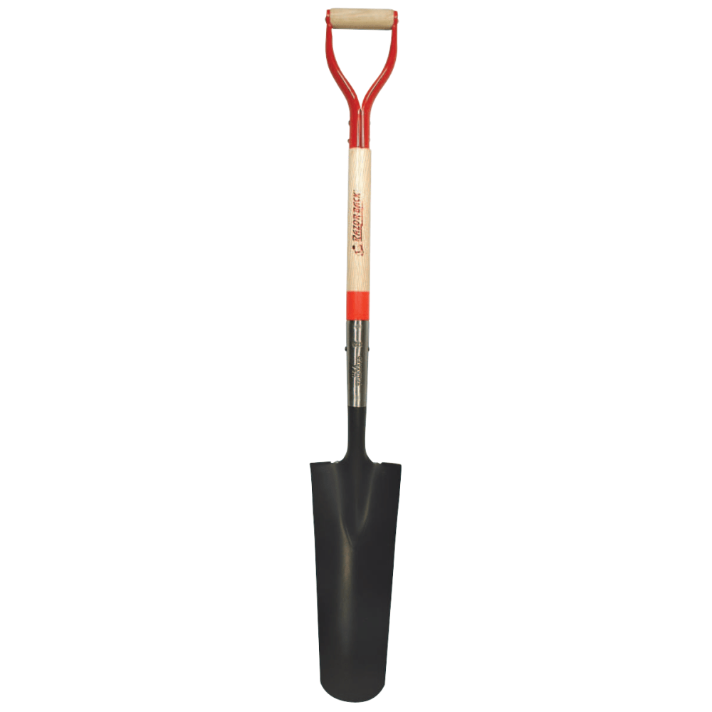 Drain & Post Spades, 16 X 4 3/4 Round Blade, 29 in White Ash Steel D-Grip Handle