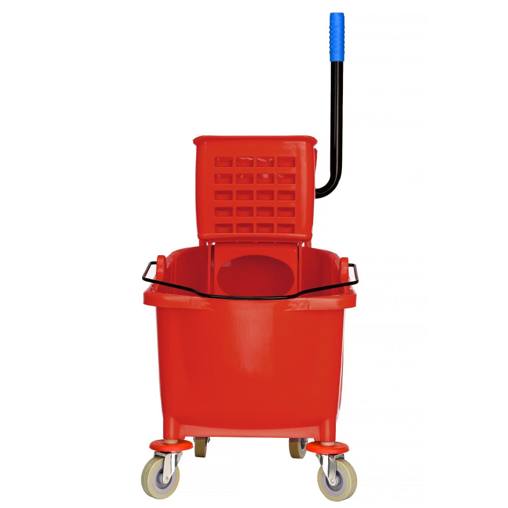 Alpine PVC Mop Bucket With Side Wringer, 36 Qt, 35inH x 15inW x 25inD, Red