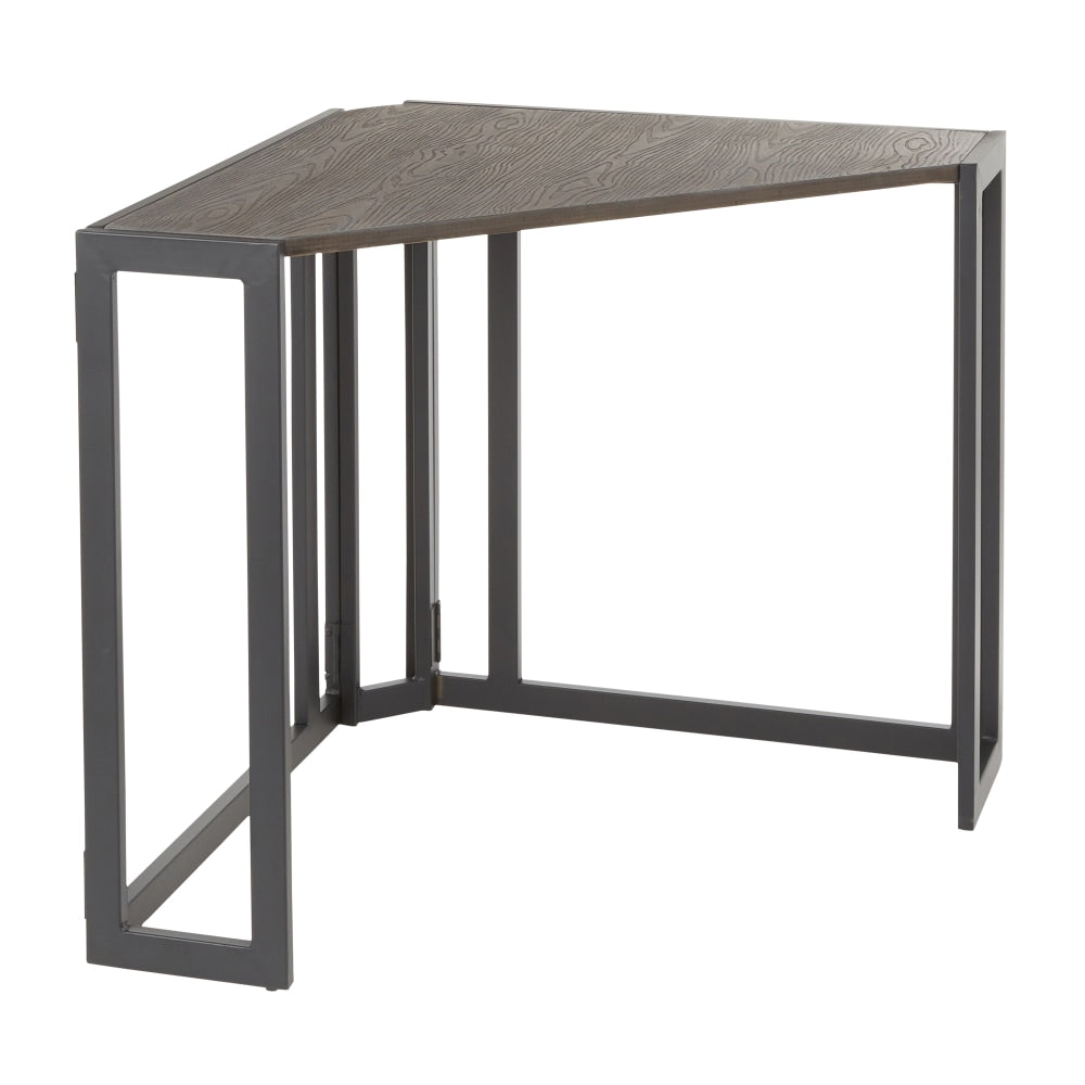 LumiSource Roman 46inW Corner Desk, Black/Espresso