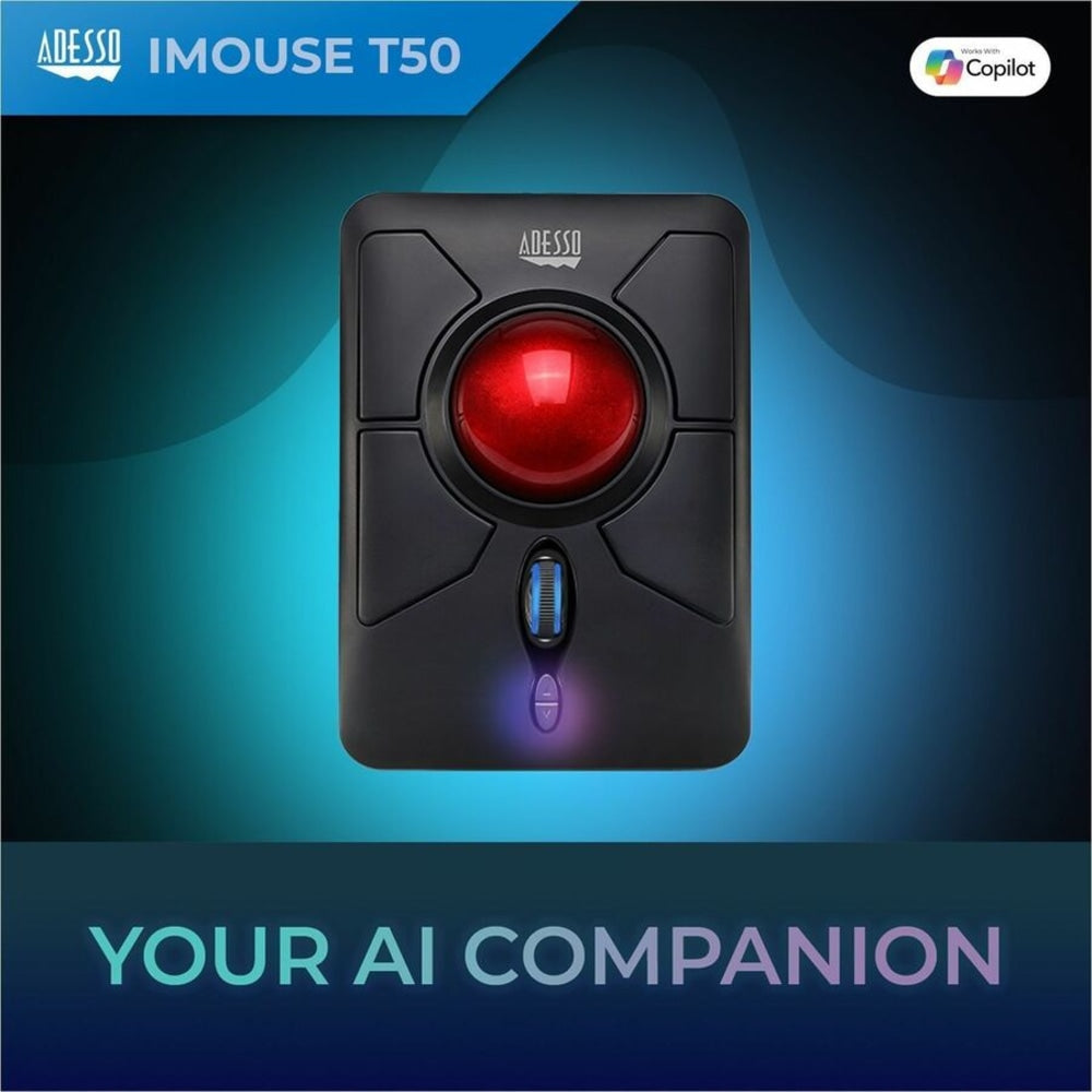 Adesso iMouse T50 Wireless Programmable Ergonomic Trackball Mouse