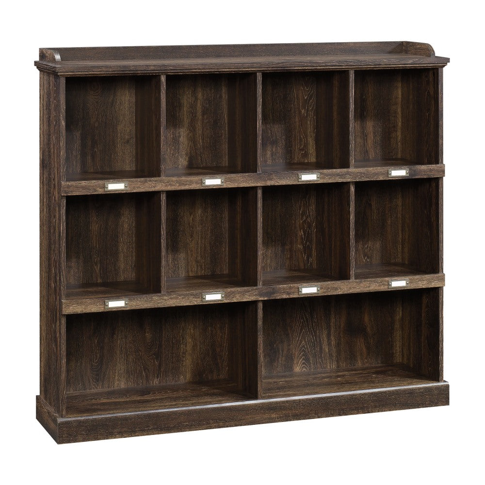 Sauder Barrister Lane 48inH 10-Cube Storage Bookcase, Iron Oak