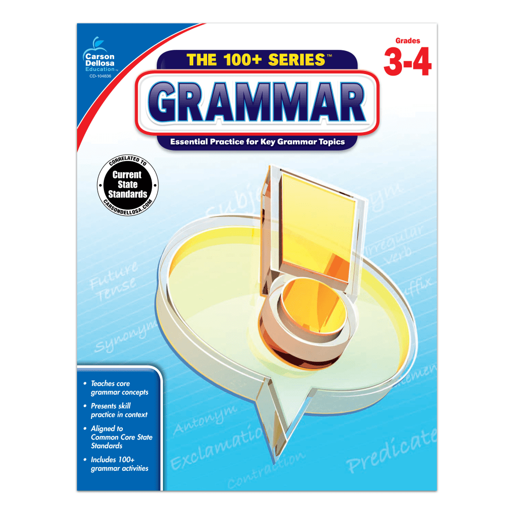 Carson-Dellosa 100+ Series Grammar Workbooks, Grades 3-4