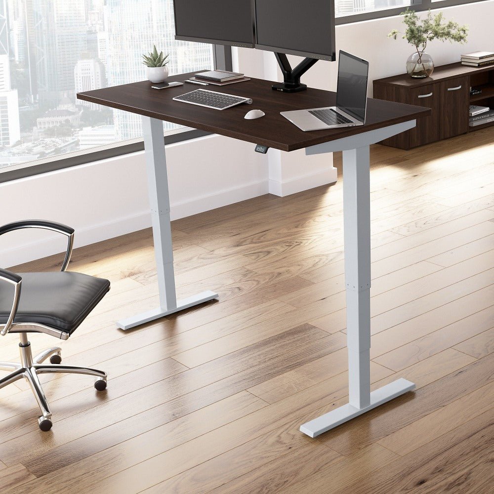 Bush Business Furniture Move 40 Series Electric Height-Adjustable Standing Desk, 28-1/6inH x 59-4/9inW x 29-3/8inD, Black Walnut/Cool Gray Metallic, Standard Delivery