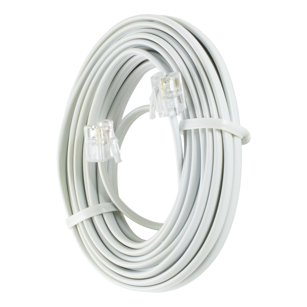 Power Gear Phone Line Cord, 25ft, White, 76119999