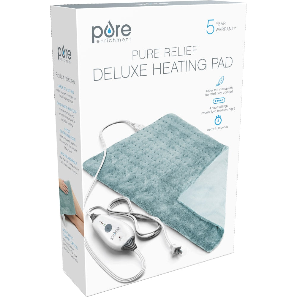 Pure Enrichment PureRelief Deluxe Heating Pad, 11-1/2in x 23-1/2in, Sea Glass