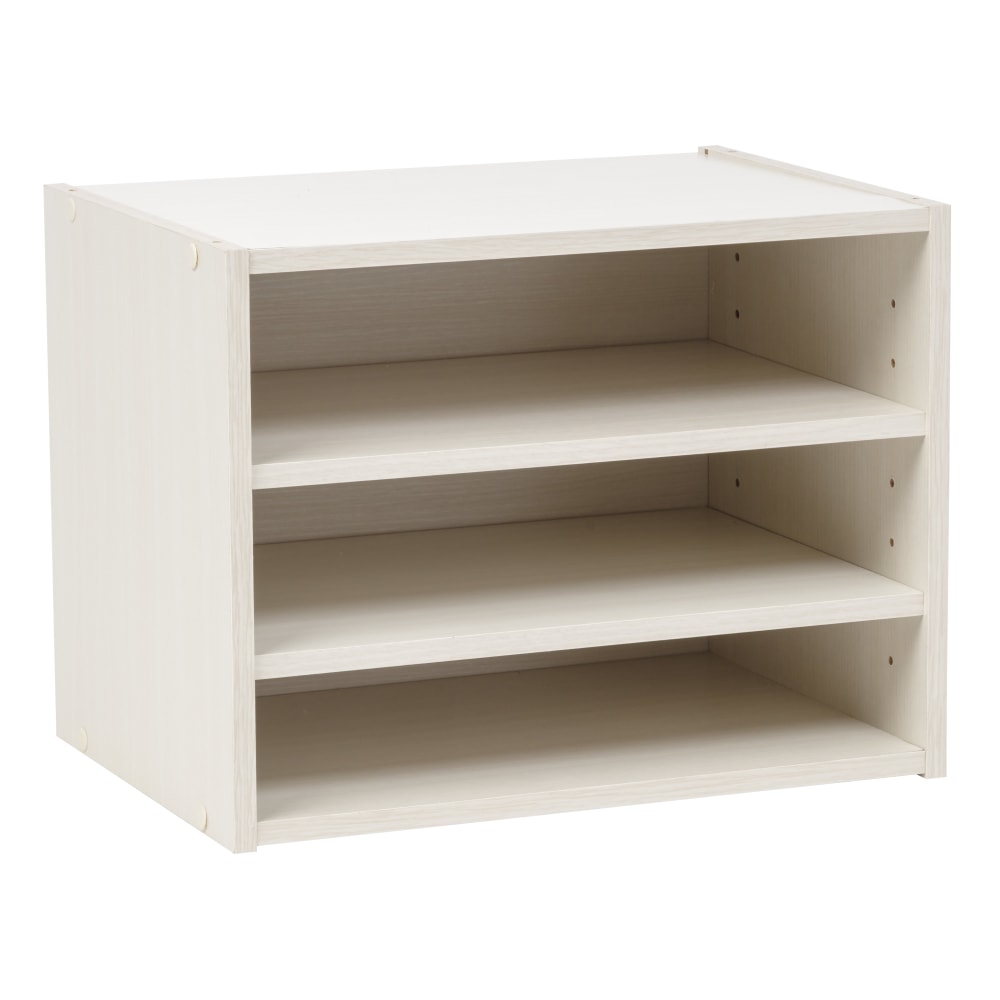 IRIS TACHI Modular Organizer Box With Adjustable Modular Shelving, 12inH x 15-3/4inW x 11-7/16inD, White