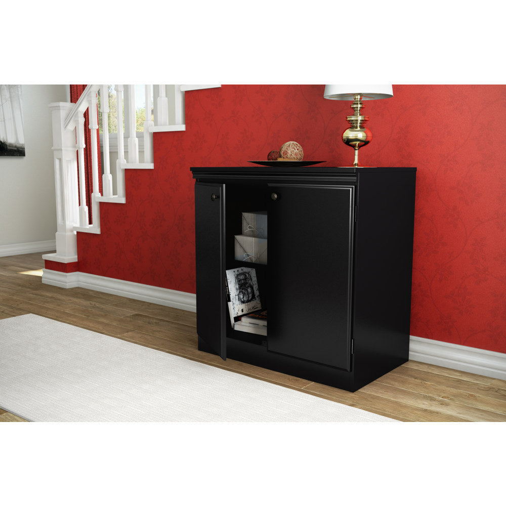 South Shore Furniture Morgan Storage Cabinet, 2-Shelf, Black