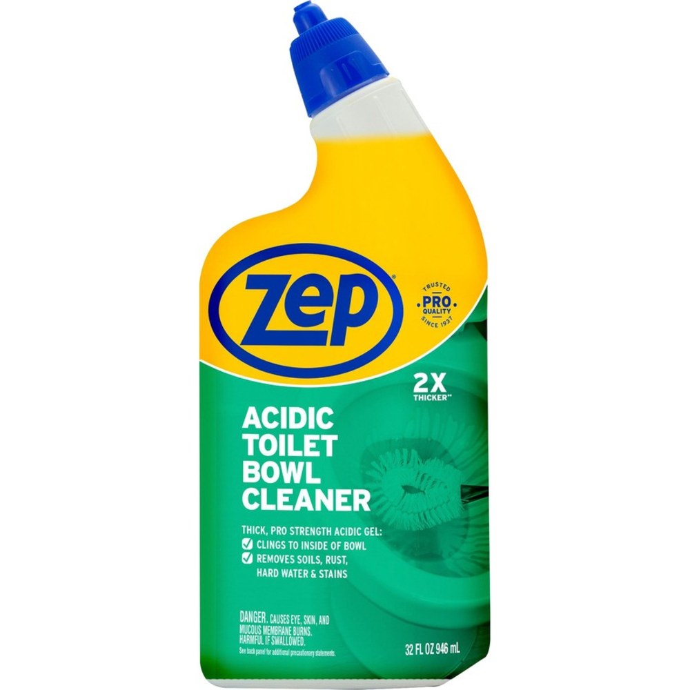 Zep Acidic Toilet Bowl Cleaner - 32 fl oz (1 quart) - Wintergreen Scent - 12 / Carton - White